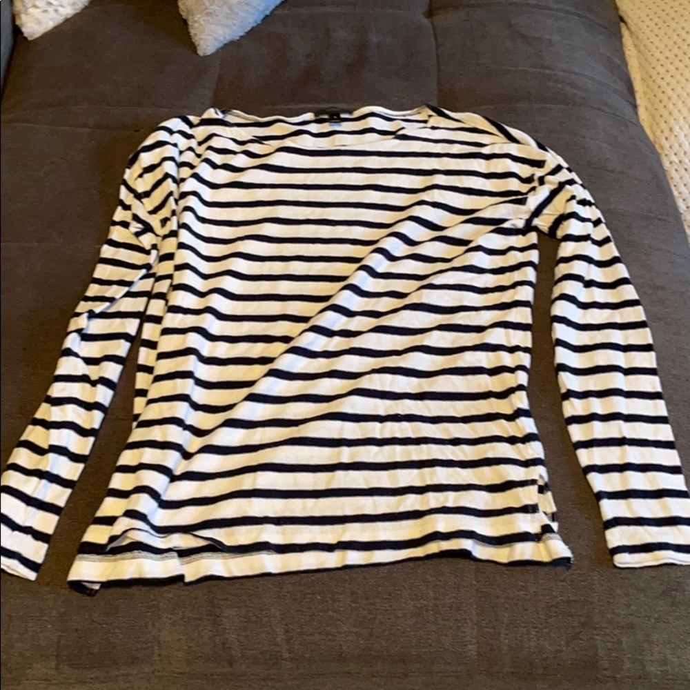 Blue and white striped shirt